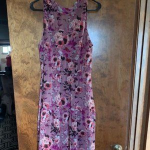 In My Dreams Mauve Floral Print Midi Dress